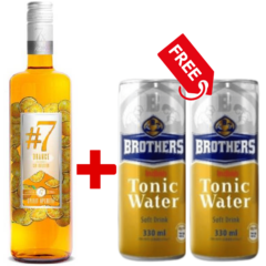 7 Orange Gin 750ml + 2 Free Brothers Indian Tonic 330ml