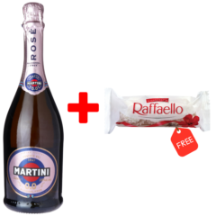 A Martini 0.0 Rose 750ml + Free Rafaello 30g Chocolate
