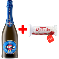 A Martini 0.0 Dolce 750ml + Free Raffaello 30g Chocolate