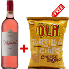 Welmoed Rose 75cl + 1 Free Ola Tortila Chips Assorted 40g
