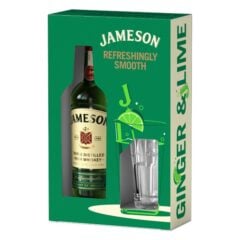 Jameson 750ml with Two Tumbler Glasses