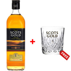 Buy 1 Scots Gold Black Label 1L, Get a Crystal Whisky Glass Free!