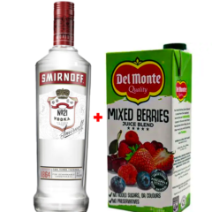Buy 1 Smirnoff Red 750ml, Get Del Monte Mixed Berries Free