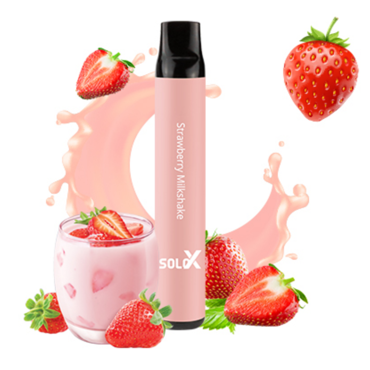Solo X Strawberry Milkshake 2500 Puffs - Oaks & Corks