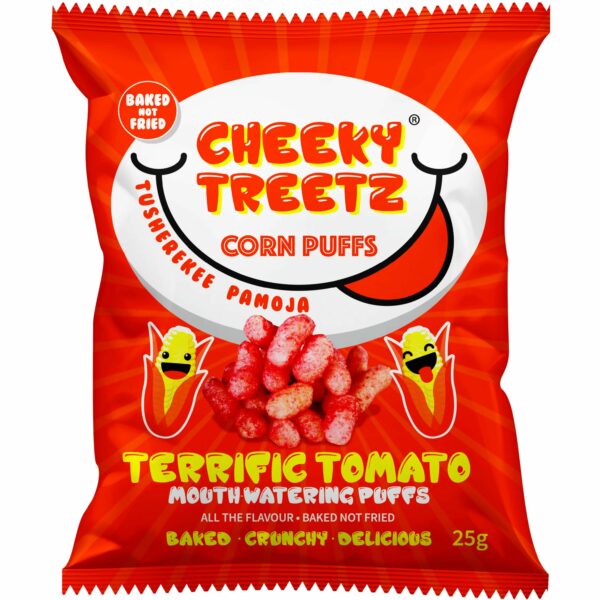 Cheeky Treetz Corn Puffs Terrific Tomato
