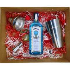 Bombay Sapphire 750ml with Branded Cocktail set Gift Box