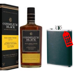 Consilium Black Whisky Hip Flask