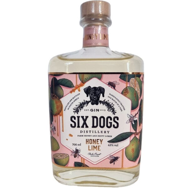Six Dogs Honey & Lime Gin 750ml