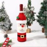 Santa & Snowman Red Knitted Wine Bottle Covers