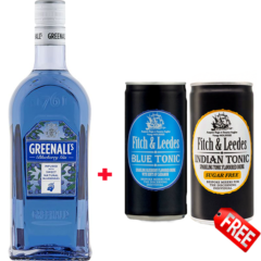 Greenalls Blueberry Gin 70cl + 2x Free Fitch & Leedes Mixers