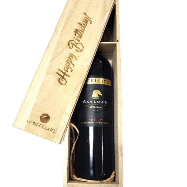 Happy Birthday: Excelsior Merlot Gift Box (Wood)