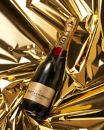 Moet Chandon Brut Imperial on Gold Background