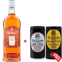 Greenalls Blood Orange 70cl + 2x Free Fitch & Leedes Mixers