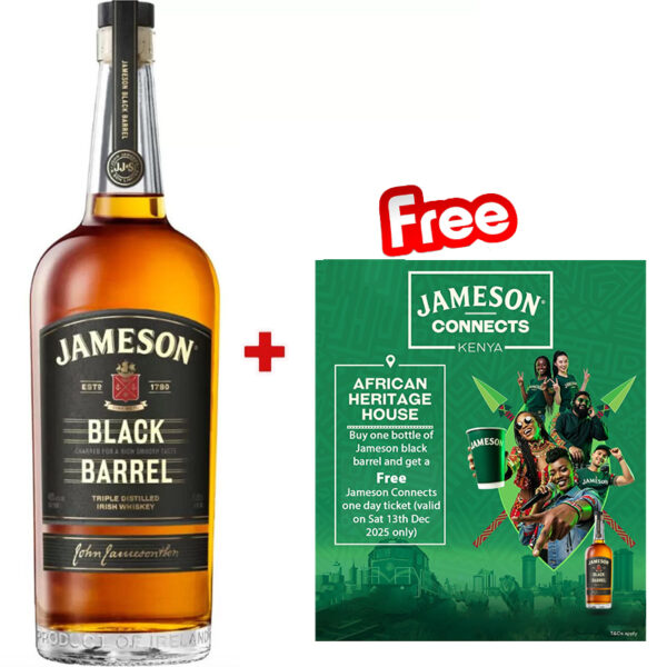 Jameson Black Barrel 750ml + Free Connect Ticket