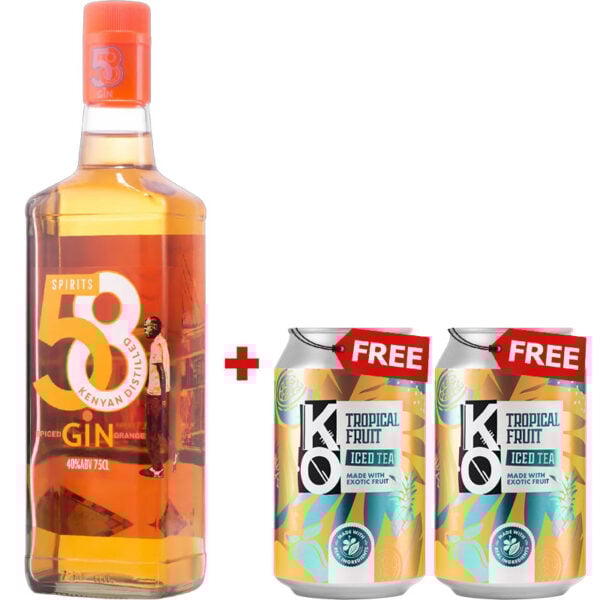 KO 58 Gin Spiced Orange 750ml +KO Tropical Fruit Iced Tea 330ml