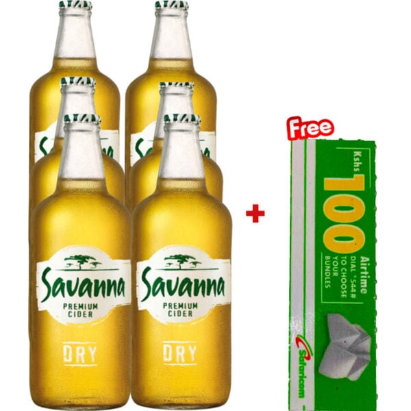 Savanna Dry Cider 6 Pack + Free Ksh100 Safaricom Airtime