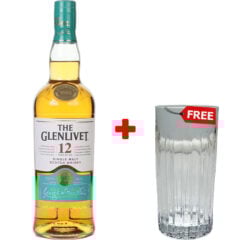 Glenlivet 12 Year Old Double Oak 750ml + 1 Free Glenlivet Gift Glass