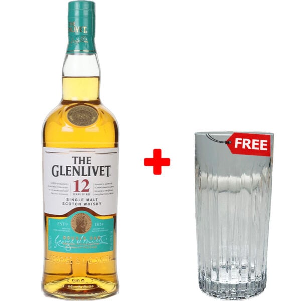 Glenlivet 12 Year Old Double Oak 750ml + 1 Free Glenlivet Gift Glass