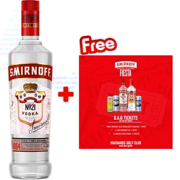 Smirnoff Vodka 750ml + 1 Free Unleash Your Edge Fiesta Ticket