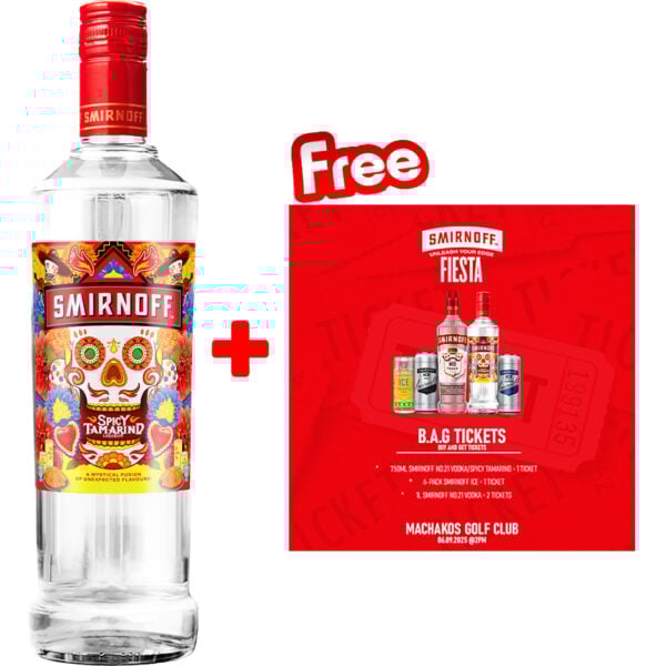 Smirnoff Spicy Tamarind Vodka 700ml + 1 Free Unleash Your Edge Fiesta Ticket