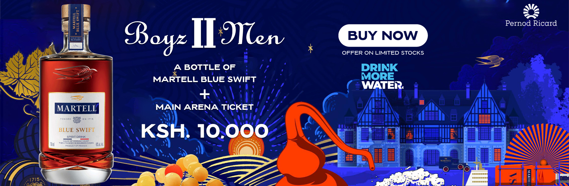 Boys 2 Men Free Ticket with Martell alcohol delivery